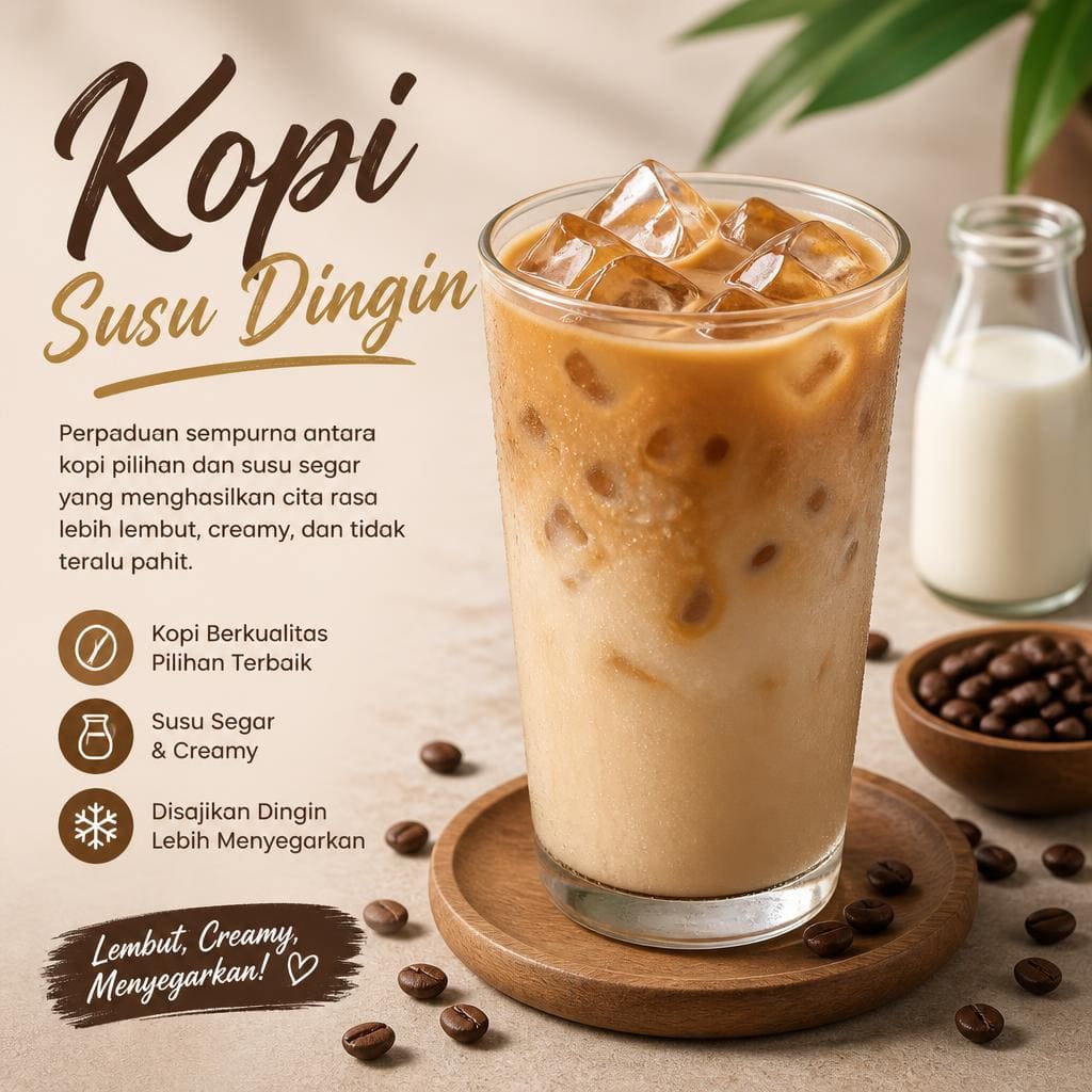 Kopi Susu Dingin di Solong Coffee